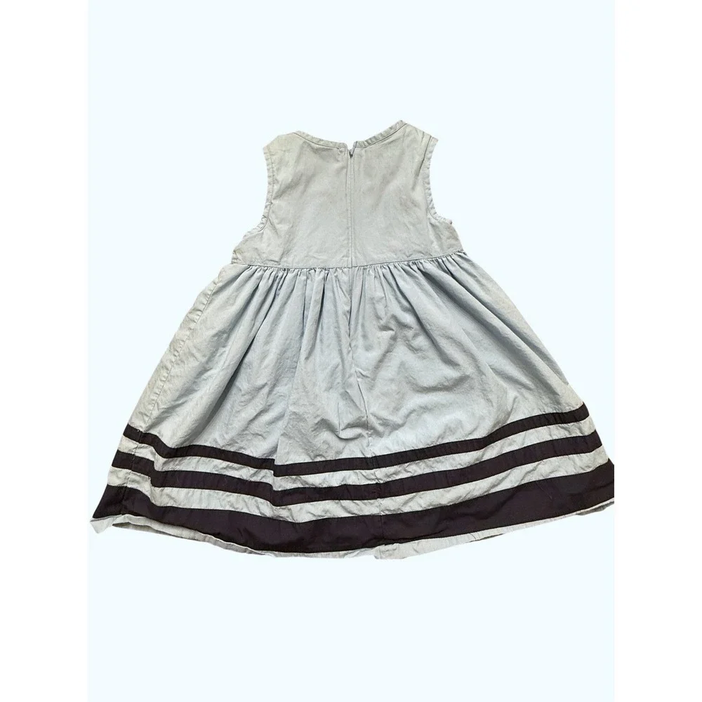 Gymboree‎ Girls Light Blue Nautical Stripe Cotton Sleeveless Dress 5T 240446121